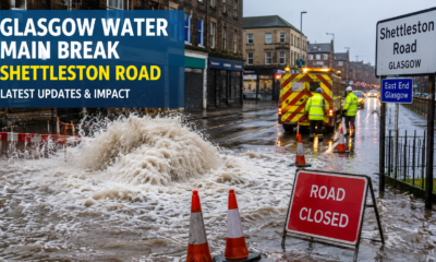glasgow water main break shettleston road Sparks Infrastructure Alarm