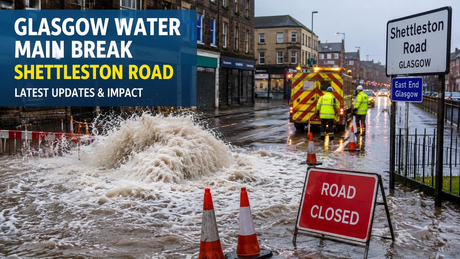 glasgow water main break shettleston road Sparks Infrastructure Alarm