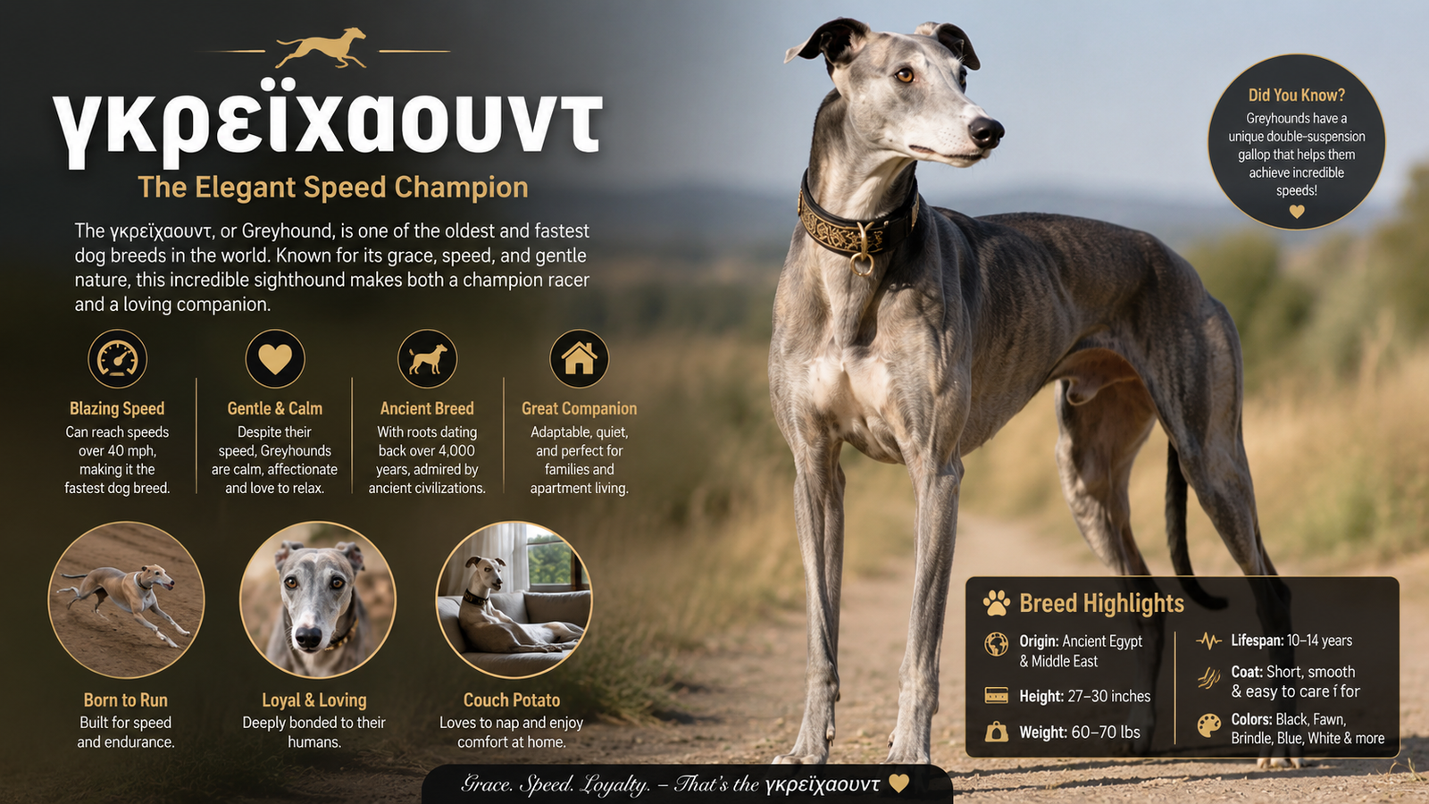 γκρεϊχαουντ: The Elegant Speed Champion of the Canine World