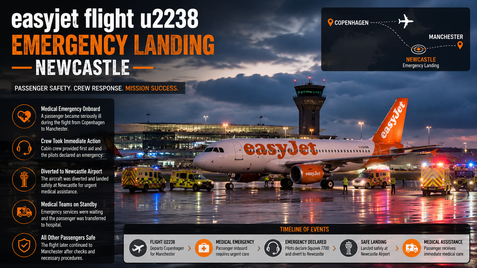 easyjet flight u2238 emergency landing newcastle: Safety Under Pressure