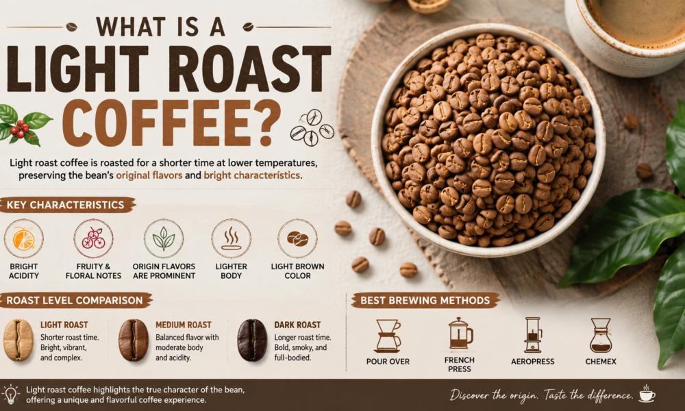 What is a light roast coffee and Its Bright Flavor Story